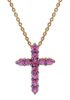 Immagine di Collana Croce di zaffiri rosa oro rosa 18k | 42 cm