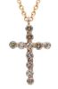 Imagen de Collar Cruz pequeña de diamantes brown oro rosa 18k | 42 cm