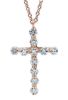 Immagine di Collana Croce piccola diamanti full cut oro rosa 18k | 42 cm