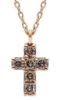 Picture of Brown Diamond Cross Necklace | 18k rose gold | 42 cm