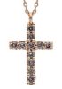 Imagen de Collar Cruz de brillantes brown oro rosa 18k | 42 cm