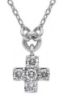Immagine di Collana Croce di brillanti mini oro bianco 18k | 42 cm
