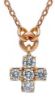 Immagine di Collana Croce di brillanti mini oro rosa 18k | 42 cm