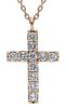 Picture of Diamond Cross Necklace | 18k rose gold | 42 cm
