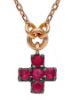 Immagine di Collana Croce di rubini oro rosa 18k | 42 cm