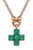 Picture of Emerald Cross Necklace | 18k rose gold | 42 cm