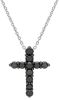 Imagen de Collar Cruz de diamantes black para hombre oro blanco 18k | 42 cm