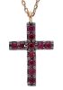 Imagen de Cruz de rubíes oro rosa 18k con cadena | 42 cm