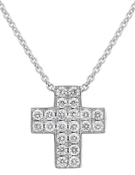 Imagen de Chocker de oro blanco 18k con Cruz de brillantes | 42 cm