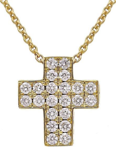 Picture of Diamond Cross Chocker | 18k yellow gold | 42 cm