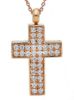 Imagen de Gargantilla Cruz de pavé de brillantes oro rosa 18k | 39+3 cm