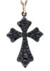 Imagen de Gargantilla Cruz de brillantes black oro rosa 18k | 39+3 cm