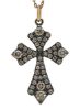 Imagen de Gargantilla Cruz de brillantes brown oro rosa 18k | 39+3 cm