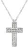 Imagen de Gargantilla de oro blanco 18k con Cruz de brillantes | 39+3 cm