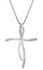 Imagen de Gargantilla de oro blanco 18k con Cruz de brillantes | 40 cm