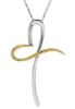 Imagen de Gargantilla de oro bicolor 18k con Cruz de brillantes | 39+3 cm