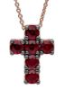 Imagen de Gargantilla Cruz de rubíes oro rosa 18k | 39+3 cm