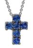 Imagen de Gargantilla Cruz de zafiros azul oro blanco 18k | 39+3 cm