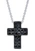 Picture of Black diamond small Cross Chocker | 18k white gold | 42 cm