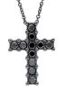 Picture of Black Diamond Cross men's Necklace | 18k black gold | 39+3 cm
