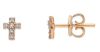 Imagen de Pendientes de lóbulo mini Cruz oro rosa 18k