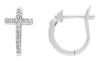 Picture of 18k white gold Cross hoop Earring