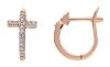 Picture of 18k rose gold Cross hoop Earring