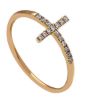 Immagine di Anello con Croce di brillanti oro rosa 18k