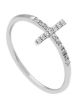 Immagine di Anello Fedina con Croce di brillanti oro bianco 18k