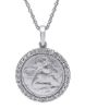 Immagine di Collana Battesimo bimba con Medaglia Angelo oro bianco 18k diamanti | 42 cm