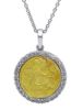 Immagine di Collana Battesimo bimba con Medaglia Angelo oro giallo 18k diamanti | 42 cm