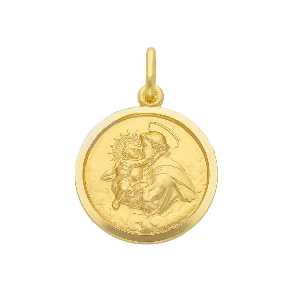 Immagine di Medaglia Sant’Antonio da Padova con Bambino gr 6 oro giallo 18k