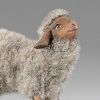 Immagine di Agnello con lana grigia Presepe Hannah Alpin 20 cm stile tirolese legno e stoffa