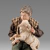 Imagen de Niño con cordero Belén Hannah Alpin 40 cm estilo campesino madera y tela