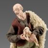 Immagine di Pastore con agnello in braccio Presepe Hannah Alpin 20 cm stile tirolese legno e stoffa