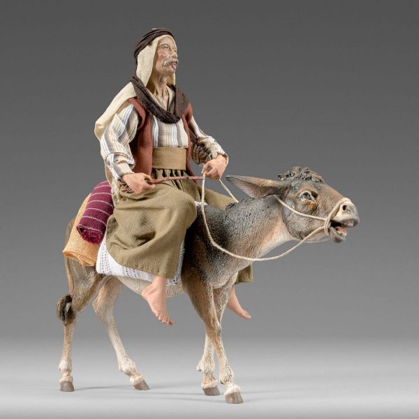 Picture of Shepherd on a donkey Hannah Orient Nativity 4,7 inch palestinian style wood & fabric
