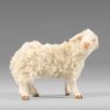 Immagine di Pecora con lana beige Presepe Hannah Alpin 40 cm stile tirolese legno e stoffa