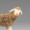 Immagine di Pecora con lana marrone Presepe Hannah Alpin 40 cm stile tirolese legno e stoffa