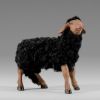 Immagine di Pecora con lana nera Presepe Hannah Alpin 40 cm stile tirolese legno e stoffa