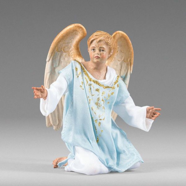 Immagine di Angelo (bambino) inginocchiato Presepe Hannah Orient 30 cm stile orientale legno e tessuto