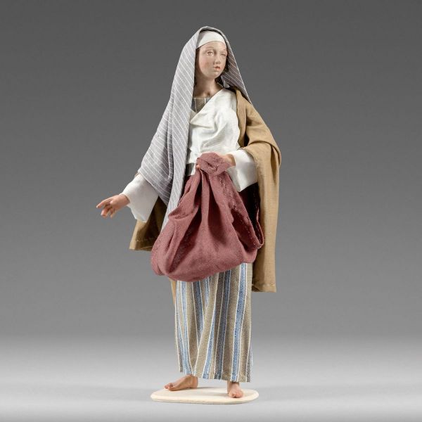 Immagine di Donna con velo Presepe Hannah Orient 12 cm stile orientale legno e tessuto