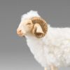 Immagine di Montone con lana bianca Presepe Hannah Alpin 30 cm stile tirolese legno e stoffa