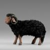 Immagine di Montone con lana nera Presepe Hannah Alpin 12 cm stile tirolese legno e stoffa