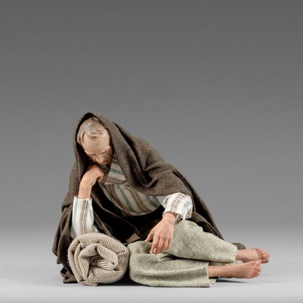 Immagine di Pastore che dorme Presepe Hannah Orient 20 cm stile orientale legno e tessuto