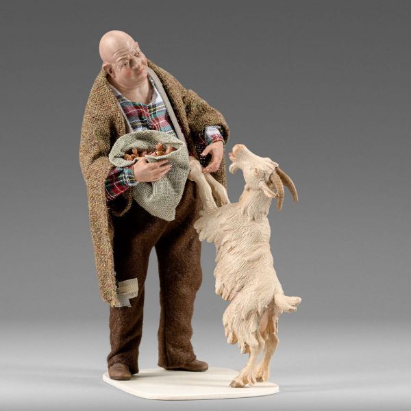 Picture of Shepherd with goat Hannah Alpin Nativity 5,5 inch rustic style wood & fabric