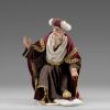 Immagine di Re Magio in ginocchio Presepe Hannah Orient 12 cm stile orientale legno e tessuto