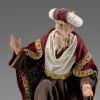 Immagine di Re Magio in ginocchio Presepe Hannah Orient 40 cm stile orientale legno e tessuto
