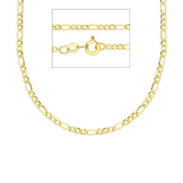 Picture of Yellow gold 18k Mirror Figaro Necklace 45 cm (17,7 inch)