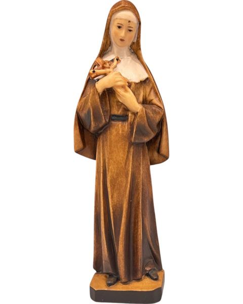 Immagine di Santa Rita da Cascia con Crocifisso 40 cm legno marrone
