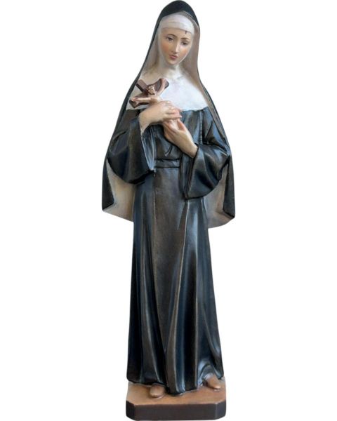 Immagine di Santa Rita da Cascia con Crocifisso 80 cm legno dipinto